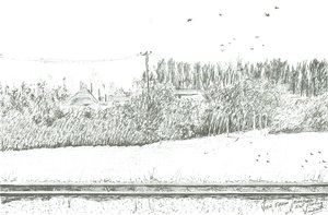 Ely station udsigt fra perron 3, 2005 af Vincent Alexander Booth