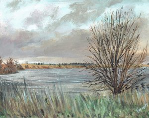 Fannyside Loch, 2009, (akryl på lærred) af Vincent Alexander Booth