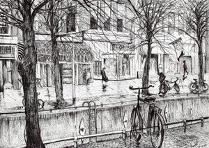 Harlingen Holland, 2005, (blæk på papir) af Vincent Alexander Booth