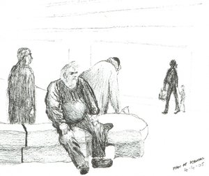Man at Kendal, 2005, (Blæk på papir) af Vincent Alexander Booth