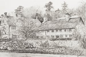 Mottistone Hall Isle of Wight, 2008 (blæk på papir) af Vincent Alexander Booth