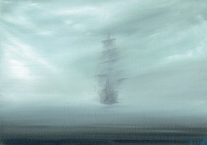 Pacific Dawn, 2017, (olie på lærredstavle)