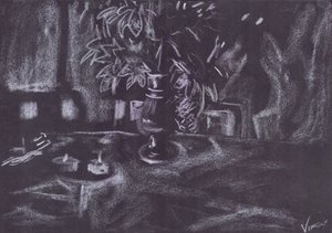 Plant i rummet ved levende lys af Vincent Alexander Booth