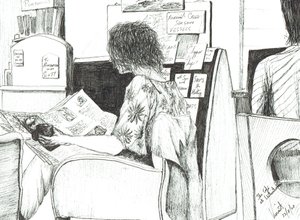 Læsning i Waterstones boghandel Manchester, 2007 af Vincent Alexander Booth