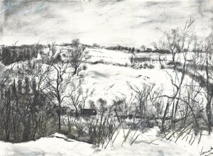 Sne over land ved Osmotherley af Vincent Alexander Booth