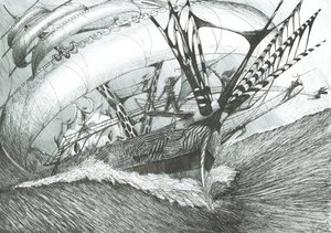 Storm Creators Antarctic Ocean, 2017, (Blæk på papir af Vincent Alexander Booth