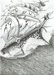 Storm Creators Arafura Sea, 2017, (Blæk på papir) af Vincent Alexander Booth