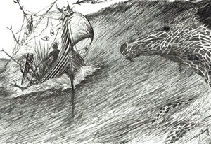 Storm Creators Atlantic, 2012, (blæk på papir) af Vincent Alexander Booth