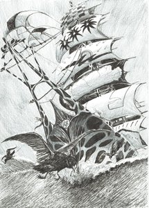 Storm Creators Timor Sea, 2017, (Blæk på papir) af Vincent Alexander Booth