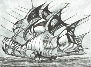 Storm Creators Visayan Sea, 2017, (blæk på papir) af Vincent Alexander Booth