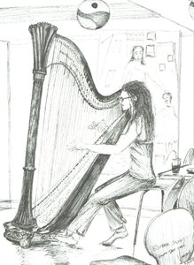 The Harpist 8th day cafe Manchester, 2007 af Vincent Alexander Booth