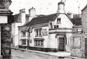 The Kings Head Yarmouth, 2008, (blæk på papir) af Vincent Alexander Booth
