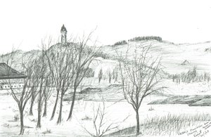 Wallace Monument; 2007; (blæk på papir) af Vincent Alexander Booth