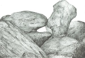 kysse sten på Kinder Scout, 2007 af Vincent Alexander Booth