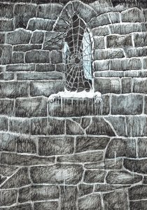 side 11, Slottet i Findhorns skov, 2006, (blæk på papir) af Vincent Alexander Booth