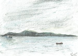 udsigt over vandet fra Jura, 2005 af Vincent Alexander Booth