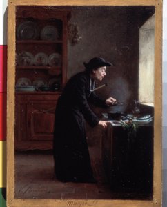 ""Skinny!"" (fastelavnspris) En madlavningskur i fastetiden. Maleri af Vincent Jean-Baptiste (Jean Baptiste) Chevilliard (1841-1904) Eremitagemuseet, Sankt Petersborg, Rusland af Vincent Chevilliard