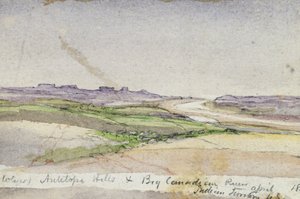 Antelope Hills and Big Canadian River, 1869 (akvarel på papir) af Vincent Colyer