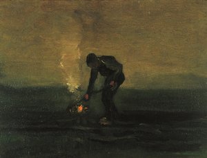 Bondens brændende ukrudt, 1883. af Vincent van Gogh