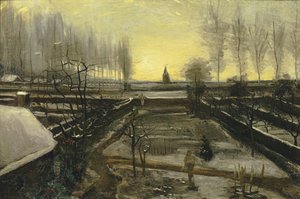 Præstegårdshaven i Nuenen i sneen, 1885. af Vincent van Gogh