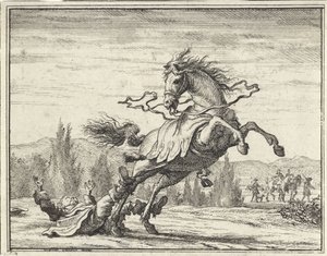 Mand falder af en hest
