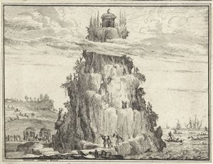 Visdommens tempel på en klippe