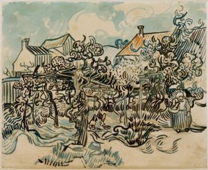 Gammel vingård med en bondekone af Vincent van Gogh
