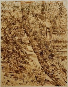 Træ med vedbend i sanatoriets have af Vincent van Gogh