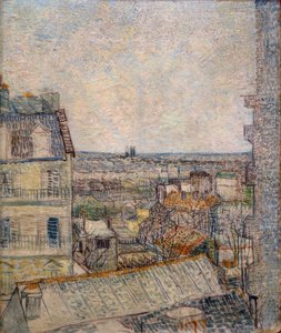 Udsigt fra vinduet i lejligheden på Rue Lepic af Vincent van Gogh