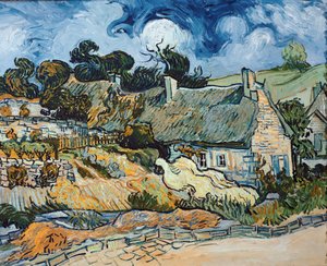 Chaumes de Cordeville til Auvers-Sur-Oise (olie på lærred af Vincent van Gogh