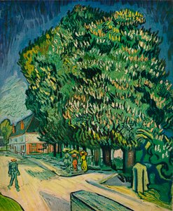 Kastanjetræer i blomst, 1890 af Vincent van Gogh