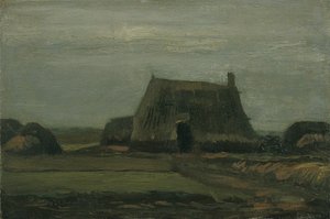 Gård med stakke tørv af Vincent van Gogh