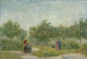 Have i Montmartre med elskende af Vincent van Gogh