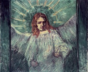 Hoved af en engel, efter Rembrandt, 1889 af Vincent van Gogh