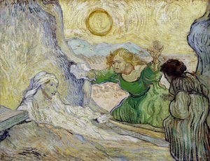 ""The Raising of Lazarus"" (The Raising of Lazarus (efter Rembrandt)) Maleri af Vincent van Gogh (1853-1890) efter Rembrandt af Vincent van Gogh