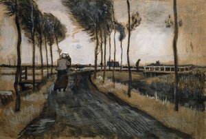 Landskab med kvinde og barn; Landskab med kvinde og barn, 1883 af Vincent van Gogh