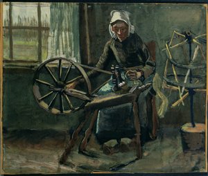 Bondekvinde vikle spoler af Vincent van Gogh