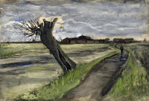 Pollard Willow (saule tetard) af Gogh, Vincent, van (1853-1890). Blyant, akvarel, Gouache, blæk på papir, størrelse: 38x55,8 af Vincent van Gogh