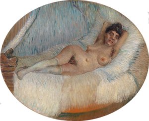 Liggende nøgenmodel (Nøgen kvinde liggende på en seng) af Vincent van Gogh