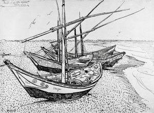 Sejlbåde i Saintes-Maries af Vincent van Gogh