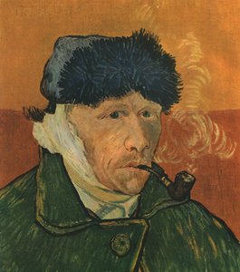 Selvportræt med bandageret øre og rør, februar 1889, 1947. af Vincent van Gogh