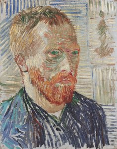 Selvportræt med japansk tryk af Vincent van Gogh