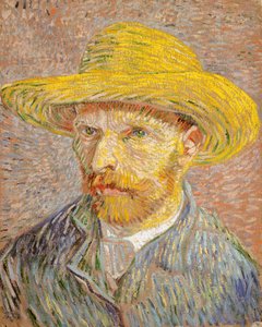 Selvportræt med stråhat forside: Kartoffelskrælleren, 1887. af Vincent van Gogh