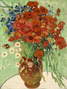 Stilleben, vase med tusindfryd og valmuer, 1890 af Vincent van Gogh