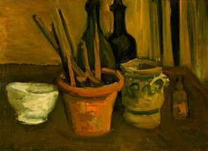 Stilleben af pensler i en urtepotte af Vincent van Gogh