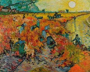 Den røde vingård / den røde vingård i Arles (Montmajour) af Vincent van Gogh