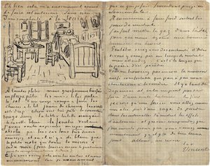 Soveværelset, brev til Paul Gauguin fra Arles, onsdag den 17. oktober 1888 af Vincent van Gogh