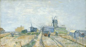 Grøntsagshaver og Moulin de Blute-Fin på Montmartre af Vincent van Gogh