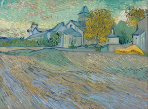Udsigt over asylet og kapellet Saint-Rémy, 1889 af Vincent van Gogh