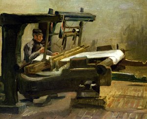 Væver ved væven, mod højre, 1884 af Vincent van Gogh